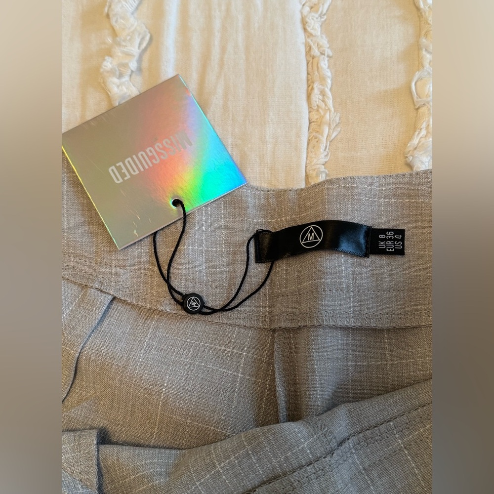🆕 NWT MISSGUIDED Wide Leg Side-Zip Cropped Trouser • Gray • XS - Picture 8 of 16